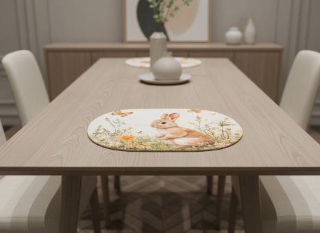 Spring Time Braided Oval Placemat 19x12in
