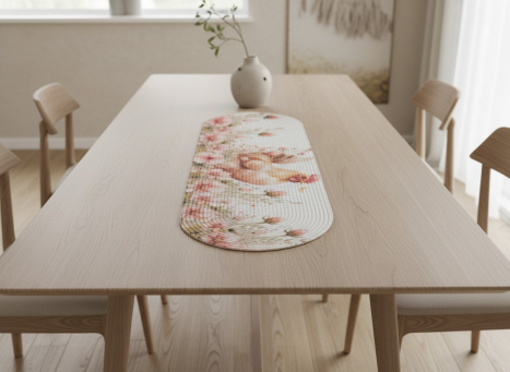 Spring Rooster Braided Oval Runner 36x12in