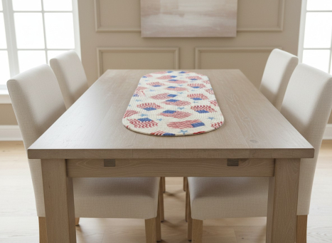 Cream Americana Braided Oval Runner 36x12in