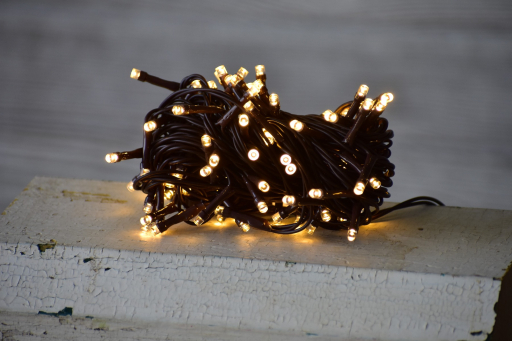 100 Bulb LED String Lights 19.5ft Brown Cord - Steady On