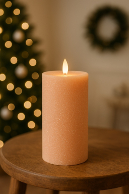 Orange Frosted Moving Flame LED Candle 3x6in