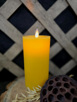 Yellow Moving Flame LED Candle 3x6in