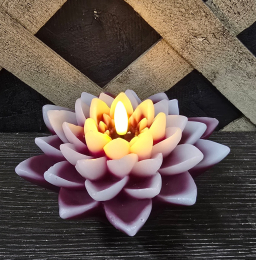Red Lotus 3D Flame LED Candle 5.5x3in