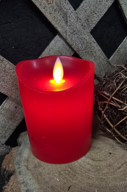 Christmas Red 3x4in Moving Flame LED Candle