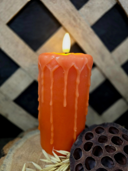 Melted Orange Drip 3x6in Realistic Flame LED Candle