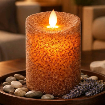 Grunge Moving Flame 3x4in LED Candle