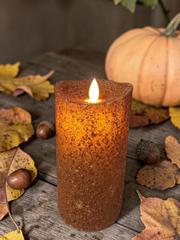 Grunge Moving Flame 3x6in LED Candle