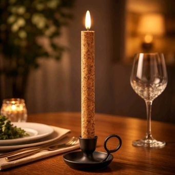 Grunge 10in Taper Realistic Flame Set of 2