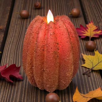 Pear Shaped Moving Flame Grunge Pumpkin 4x4.5in
