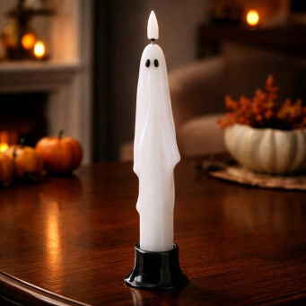 Ghost 10in Taper Realistic Flame Taper Set of 2