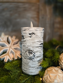 Birch 3x6in Moving Flame LED Candle