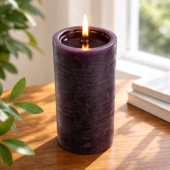 Black Melted Realistic Flame 3x6in LED Candle