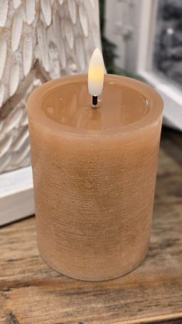 Brown Melted Realistic Flame 3x4in LED Candle
