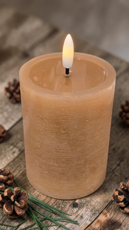 Brown Melted Realistic Flame 3x4in LED Candle