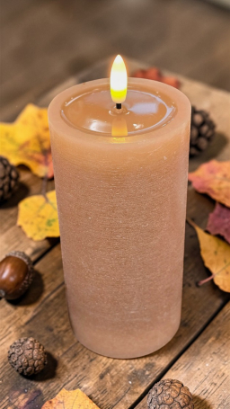 Brown Melted Realistic Flame 3x6in LED Candle