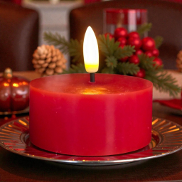 Red Jumbo Tealight 3D Flame 2.6x1.1inch 2 pack