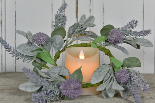 Lavendar Lambsear 4.5in Candle Ring