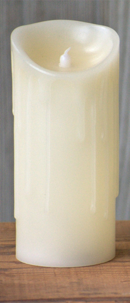 Cream Drip Silicone Dip LED Candle 3in by 8in