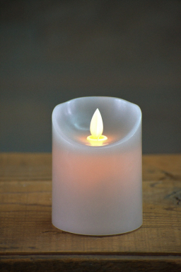 Gray Timered Moving Flame LED Candle 3x4in