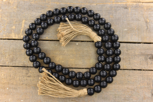 Black Beaded Garland 60in