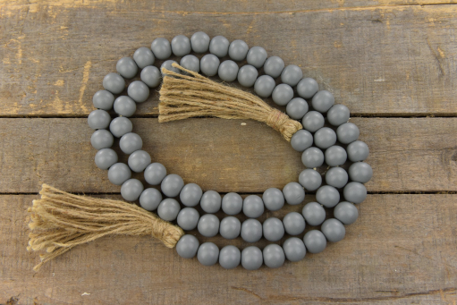 Gray Beaded Garland 60in