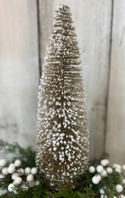 Glitzy Gold Bottle Brush Tree 15in