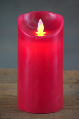 Red Non Drip Moving Flame LED Candle 3in by 6in