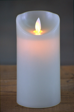 Sage Green Timered Moving Flame LED Candle 3x6in