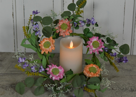 Mixed Garden 6.5in Candle Ring