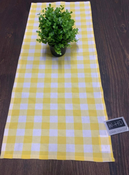 Yellow Check Runner 14x36in