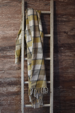 Yellow & Gray Plaid Throw 51x67in