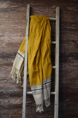 Yellow Striped Throw 51x67in