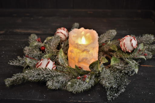 Christmas Peppermint 6.5in Candle Ring