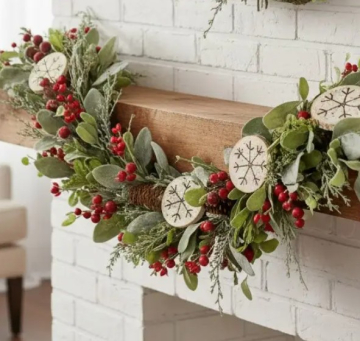 Frosted Snowflake 4ft Garland