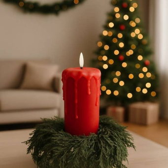 Winter Evergreen 6.5in Candle Ring