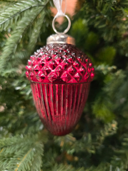 Diamond Dust Acorn Hanging Ornament 3.1x4.3in