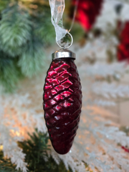 Pinecone Wish Hanging Ornament 3.1in