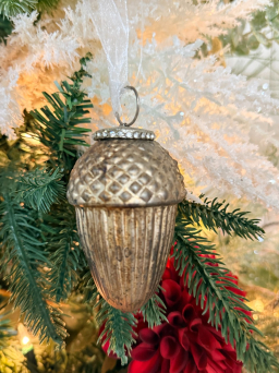 Antique Gold Pinecone Hanging Ornament 3.5in