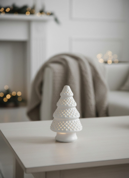 Silver White Standing Tree 4in