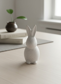 Paper Mache Bunny 4x5x10in