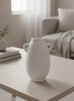 Elegant Double Handle Paper Mache Vase 11x10x17in