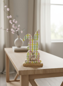 Plaid Patch Bunny 5x9in