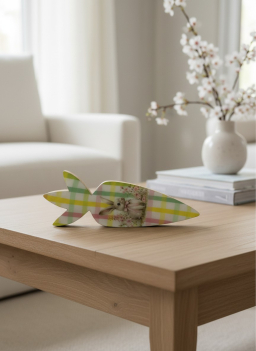 Plaid Carrot with Bunny 6x2in