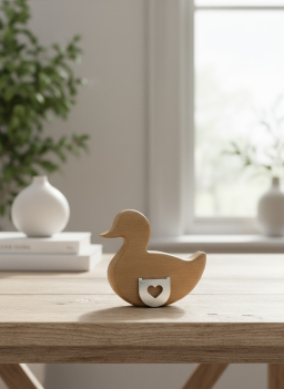 Natural Wooden Duck 4x4in