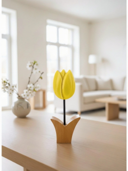 Yellow Tulip Bundle Wooden Flowers 3x8in