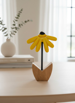 Black Eyed Susan Wooden Flower 5x9in