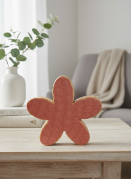 Pink Wooden Flower 6x5in