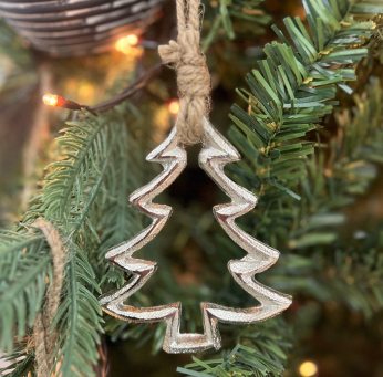 Hollow Nickel Tree Ornament 4x3in