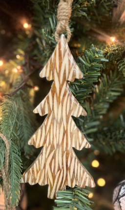 Striated Tree Ornament 7x3in