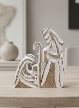 Whitewashed Nativity 7x5in